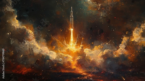 Rocket Launching Into the Sky