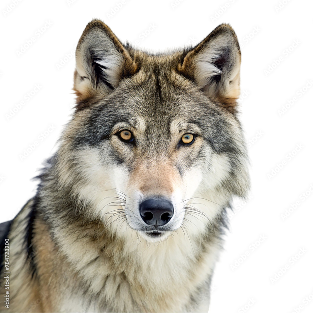 Portrait of wolf isolated on transparent background Portrait of wolf isolated on transparent background