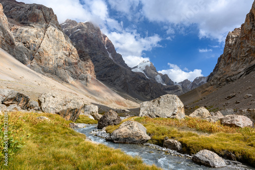 A stormy river in the mountains of Tajikistan.