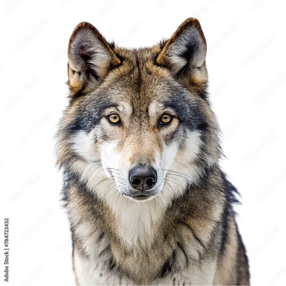 Portrait of wolf isolated on transparent background Portrait of wolf isolated on transparent background