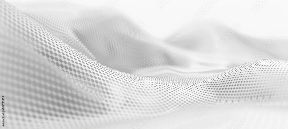 Abstract white futuristic background. Wave white background. connecting dots and lines on white background Abstract white futuristic background. Wave white background. connecting dots and lines on white background
