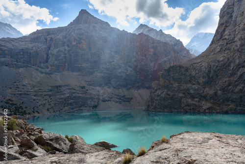 A beautiful lake in the mountains of Tajikistan.