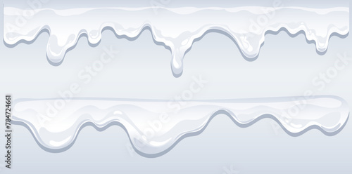 Cosmetic cream milk smooth melting banner. Vector flat cartoon graphic design illustration