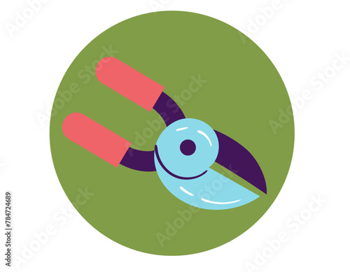 Garden pruner isolated on white background concept. Vector flat graphic design illustration