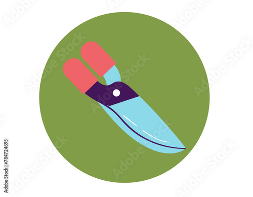 Garden pruner isolated on white background concept. Vector flat graphic design illustration