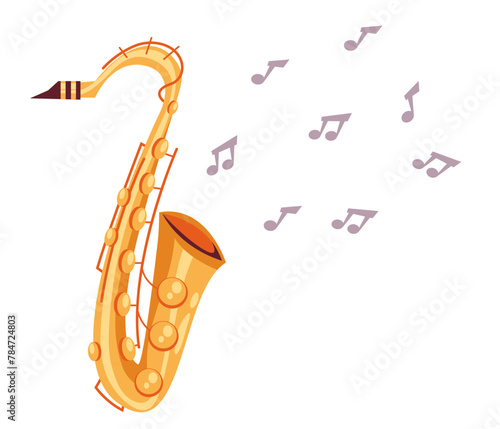 Canvas Print Music saxophone instrument jazz isolated on white background concept