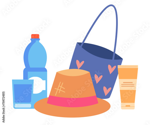 Summer composition isolated concept. Vector graphic design illustration