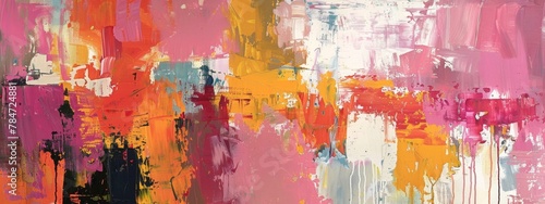 Vibrant Abstract Acrylic Painting with Bold Brushstrokes 
