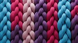 A bunch of colorful braids