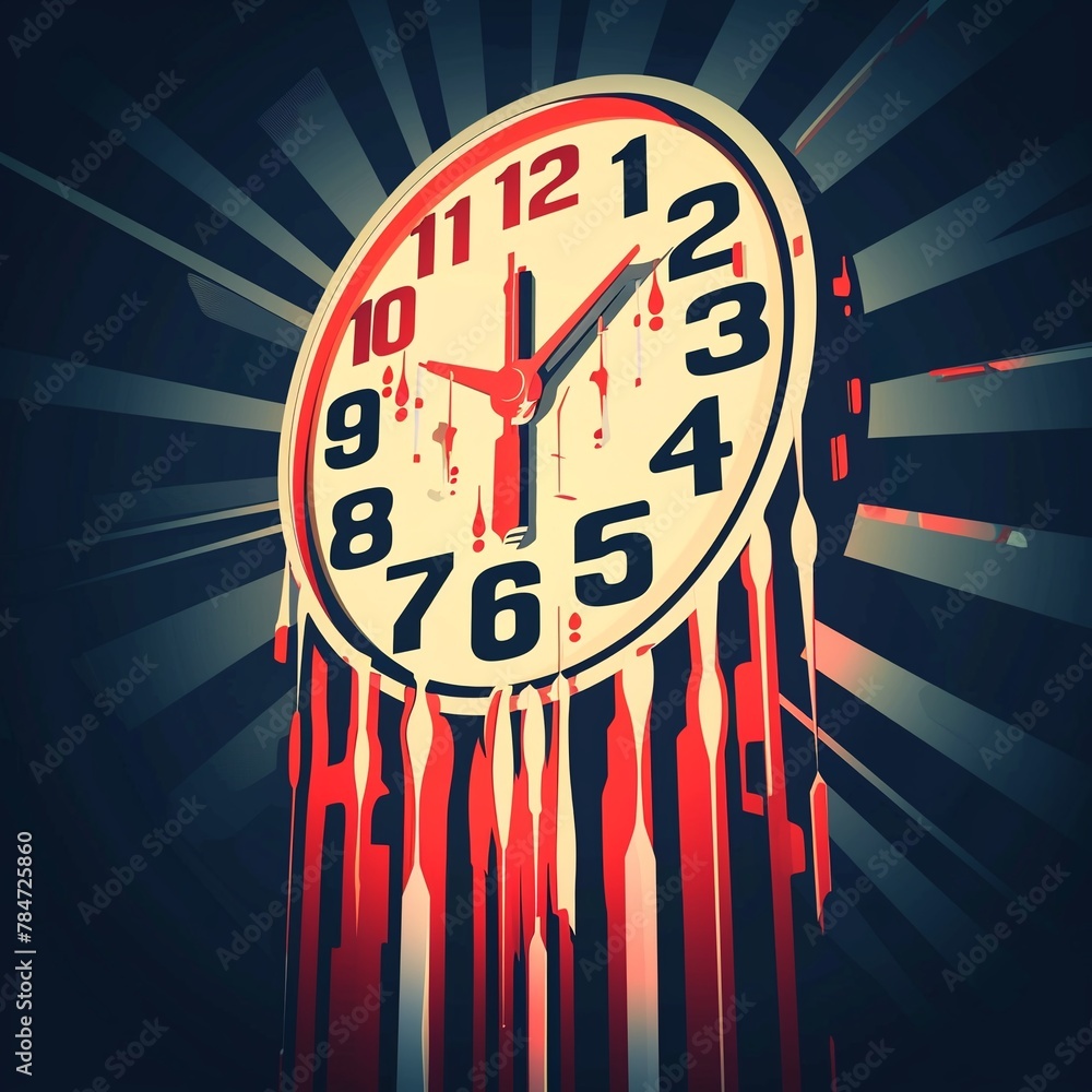 Digital Numbers Fading, A digital clock with its numbers slowly fading