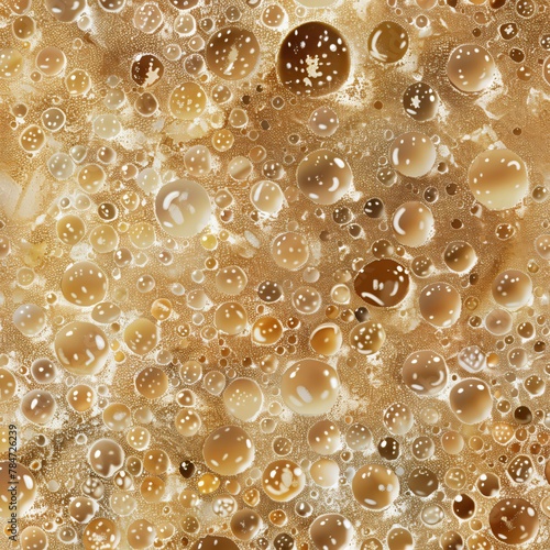 A seamless pattern of bubbles in coffee 