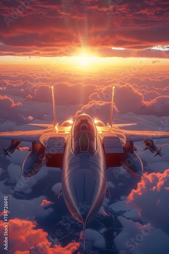 Dramatic Sunset Airborne Journey Exploring the Skies in High Powered Flight