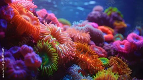 Vibrant Coral Reef Underwater Kaleidoscope A Captivating Aquatic Ecosystem in Vivid HD and K © Thanaphon