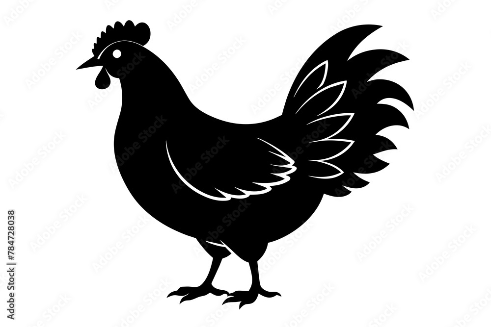 Fototapeta premium chicken silhouette of vector illustration