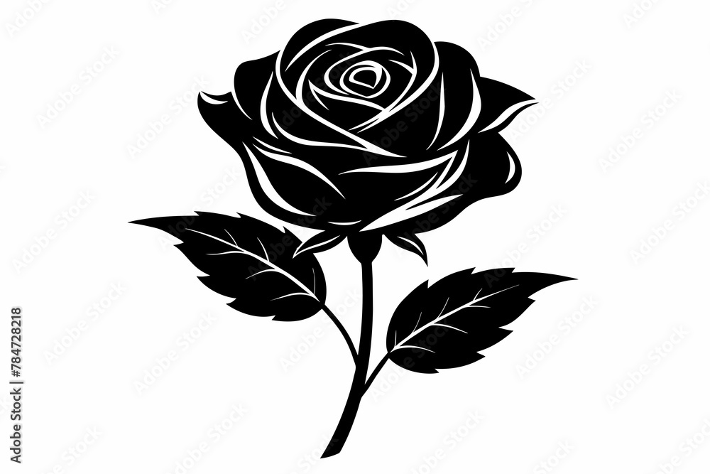 Rose silhouette vector illustration Rose silhouette vector illustration