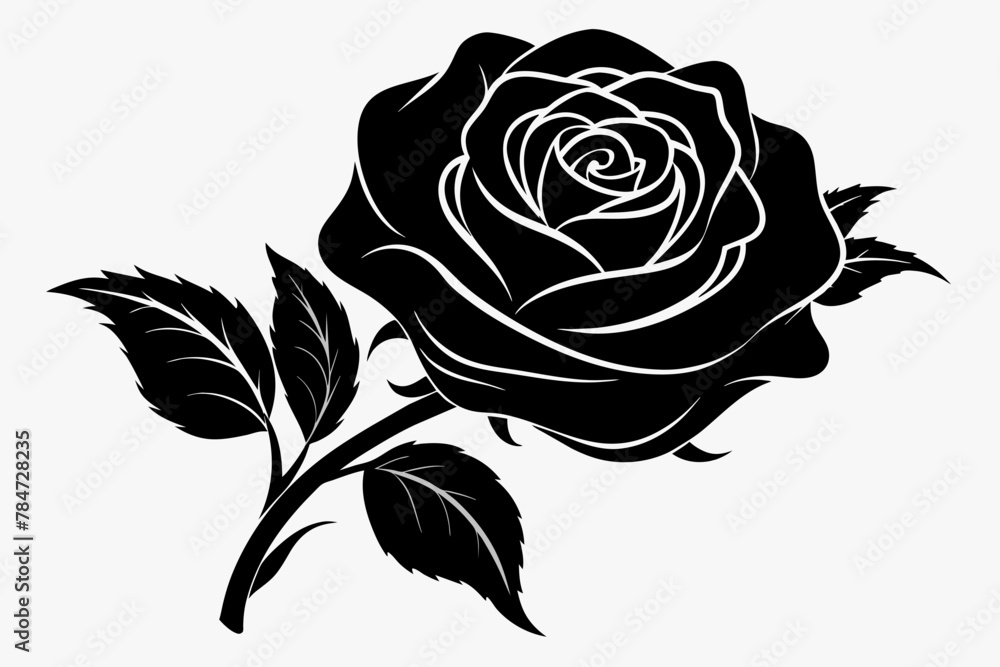 Rose silhouette vector illustration Rose silhouette vector illustration