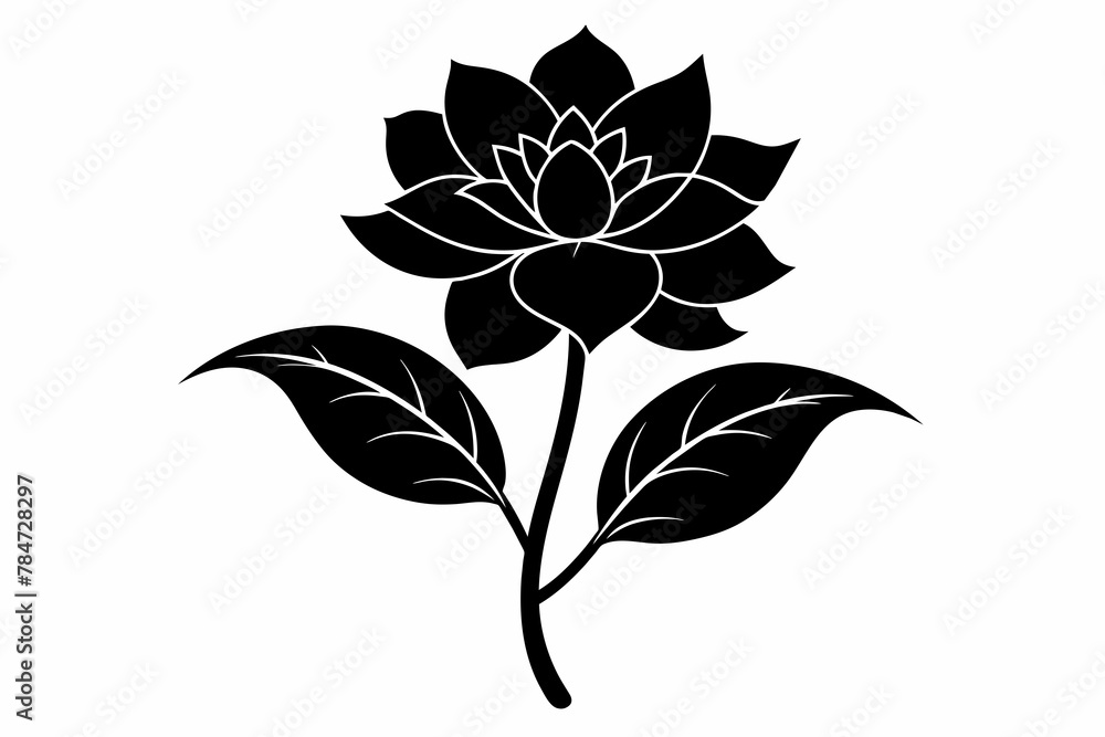 Fototapeta premium Flower silhouette vector illustration