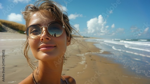 Woman Standing on Beach Next to Ocean
