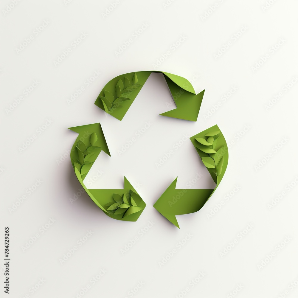 Recycle sign on white background Recycle sign on white background