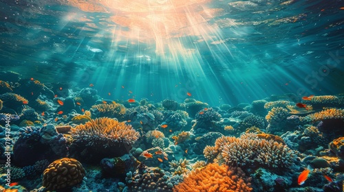 Underwater View of a Coral Reef