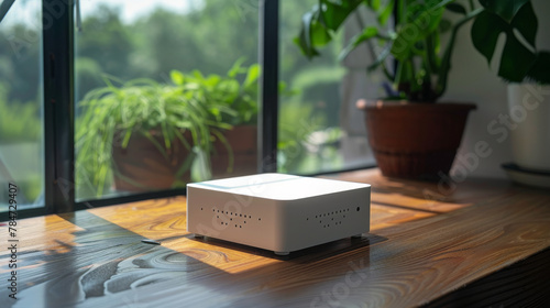 White Box on Wooden Table