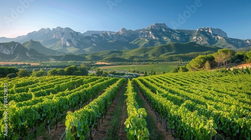 Lush Green Field With Mountains