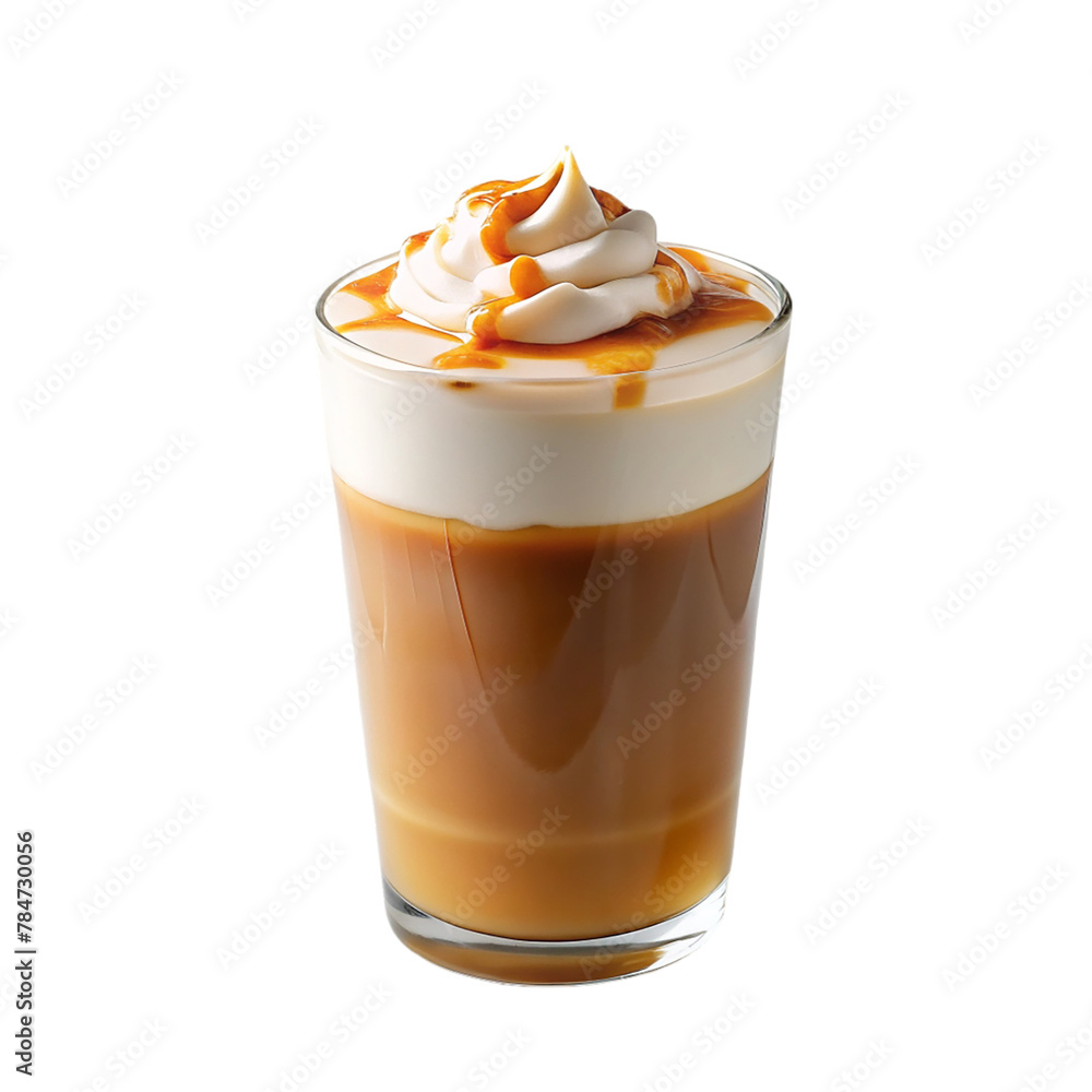 Caramel macchiato isolated on transparent background
