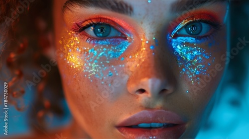 Close Up of Person With Blue Eyes