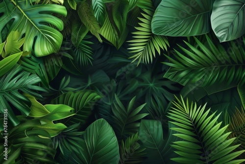 Tropical forest, backgound illustration concept © Andrei