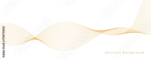 Abstract wave element for design. Digital frequency track equalizer. Stylized line art background. Vector illustration. Wave with lines created using blend tool. Curved wavy line, smooth stripe.
