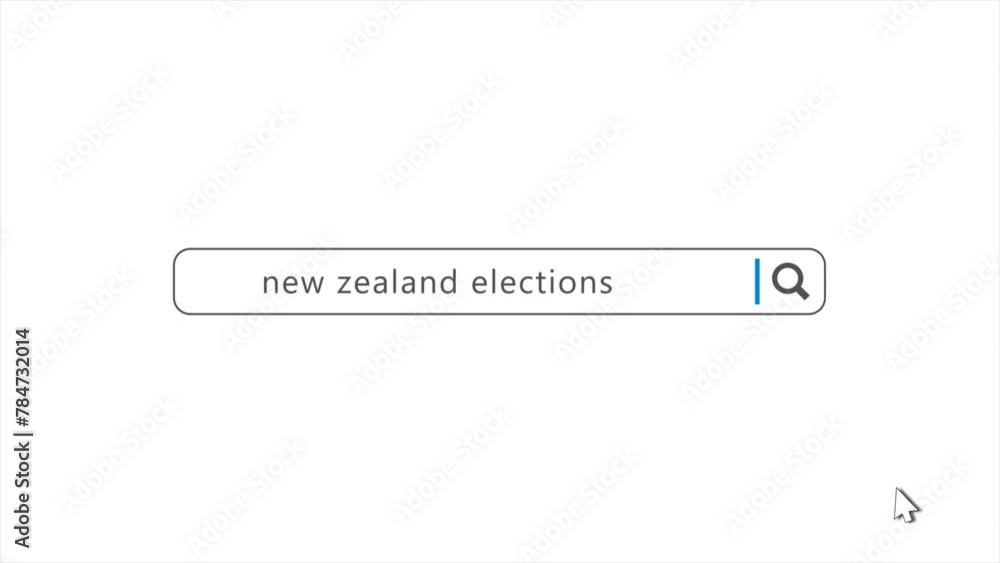 New Zealand Elections in Search Animation. Internet Browser Searching New Zealand Elections in Search Animation. Internet Browser Searching