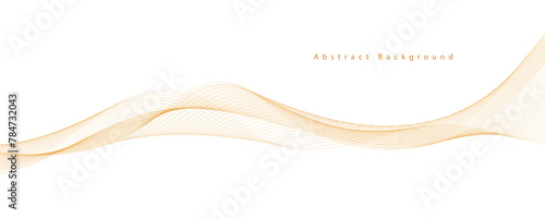 Abstract wave element for design. Digital frequency track equalizer. Stylized line art background. Vector illustration. Wave with lines created using blend tool. Curved wavy line, smooth stripe.
