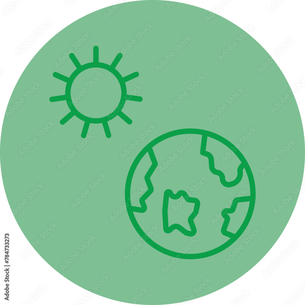 Greenhouse Effect Green Line Circle Icon Greenhouse Effect Green Line Circle Icon