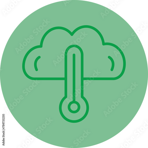 disaster Green Line Circle Icon