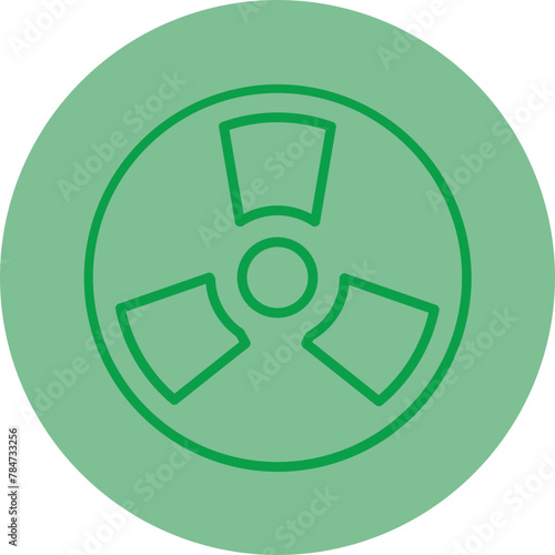 Radiation Green Line Circle Icon