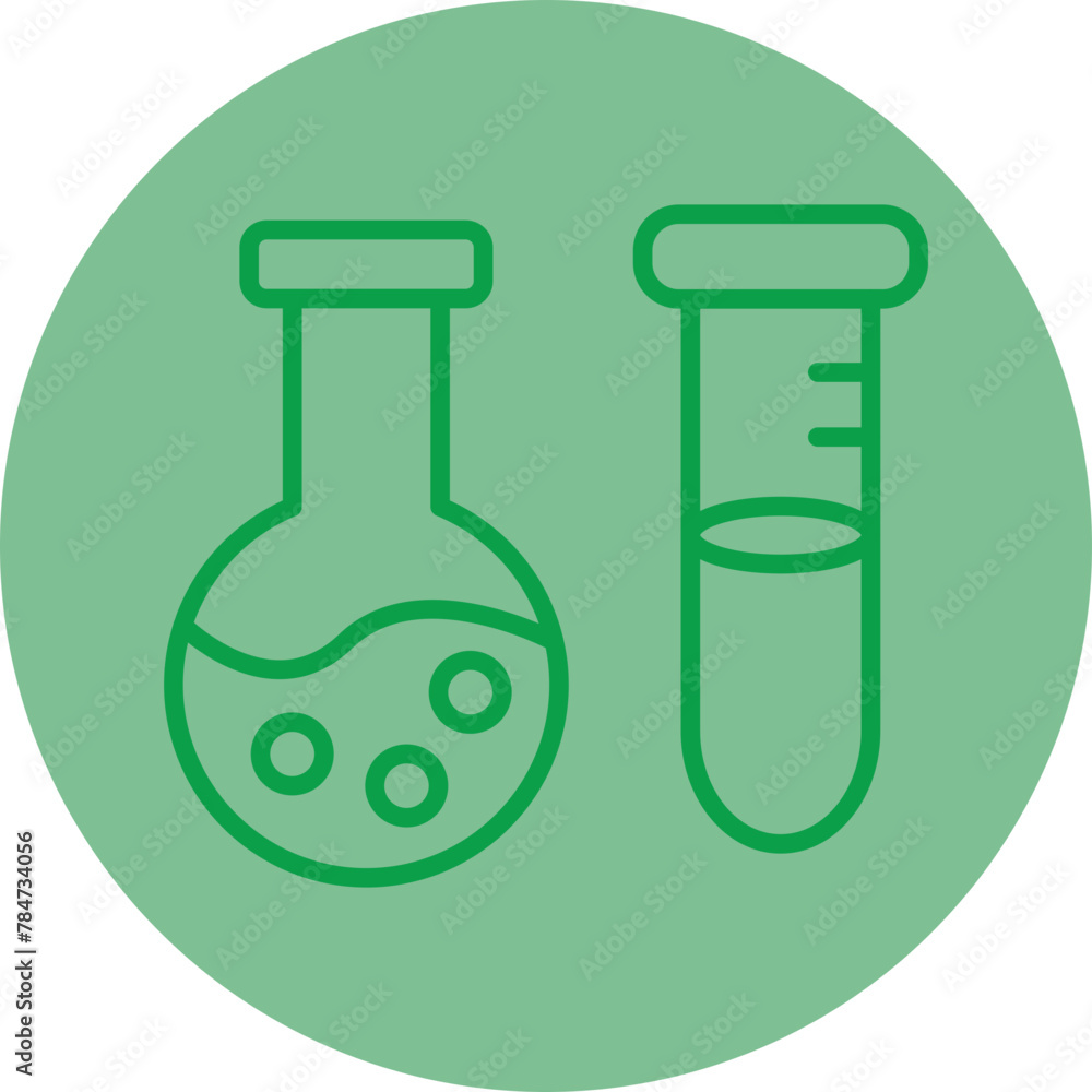 Laboratory Equipment Green Line Circle Icon Laboratory Equipment Green Line Circle Icon