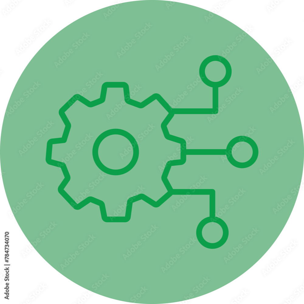 Digital Transformation Green Line Circle Icon Digital Transformation Green Line Circle Icon