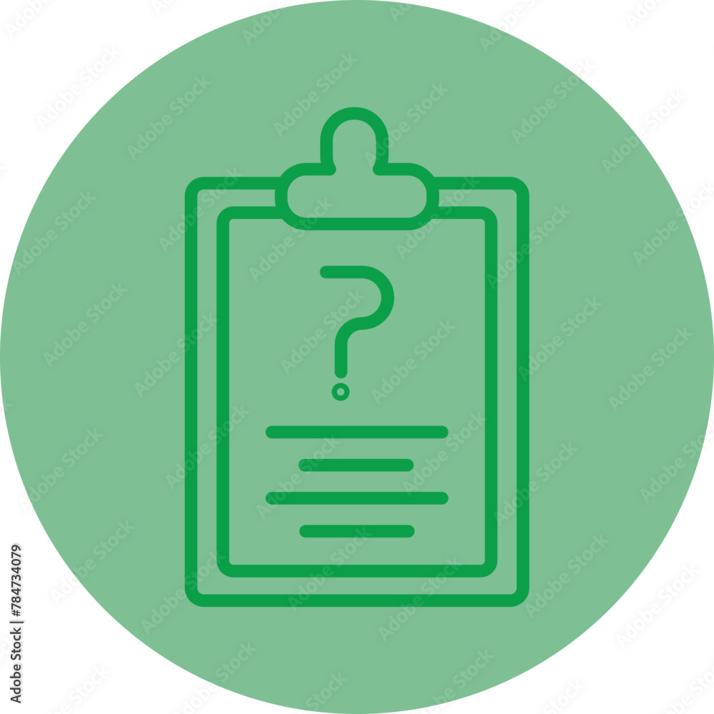 Quiz Green Line Circle Icon Quiz Green Line Circle Icon