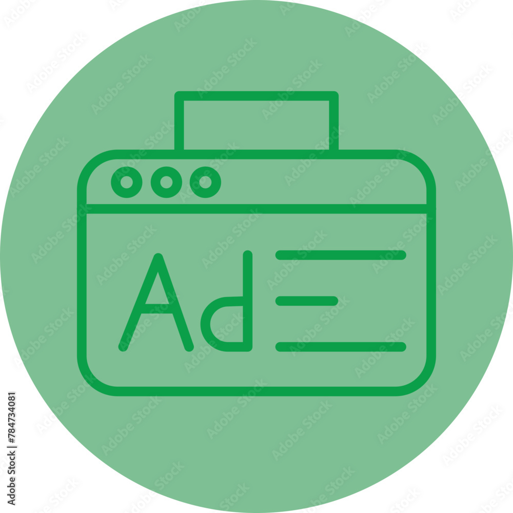 Advertisement Green Line Circle Icon Advertisement Green Line Circle Icon