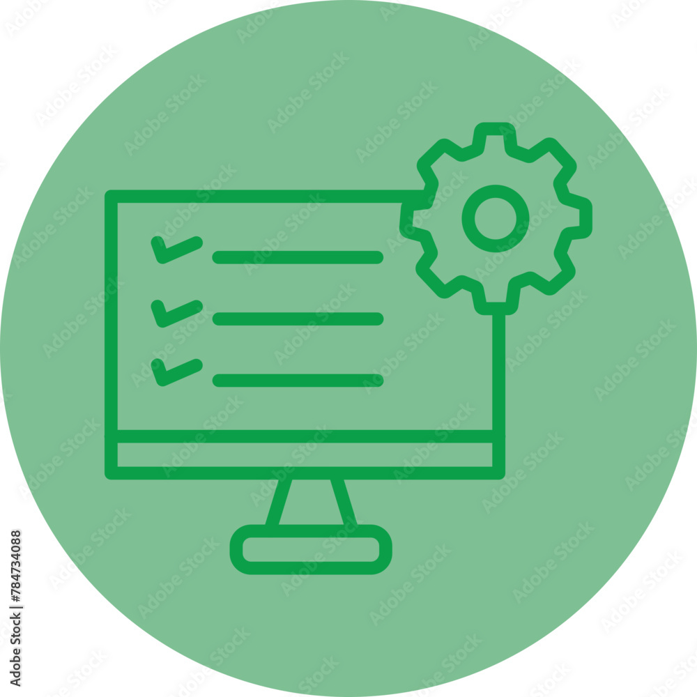 Online Learning Green Line Circle Icon Online Learning Green Line Circle Icon