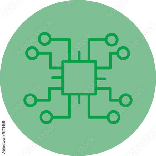 Embedded Green Line Circle Icon