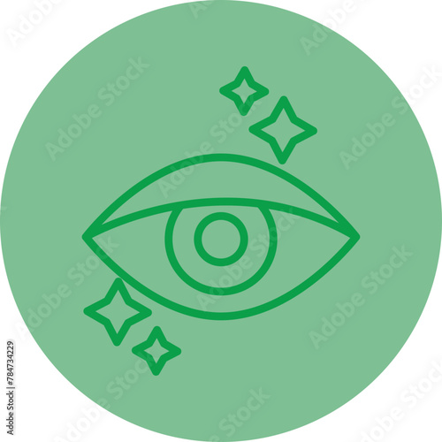 Ophthalmologist Green Line Circle Icon