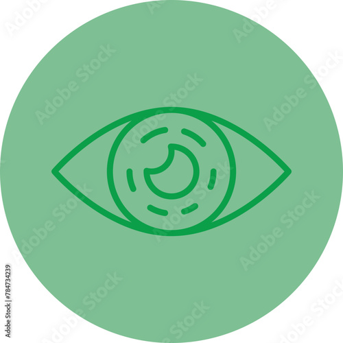 Contact Lens Green Line Circle Icon