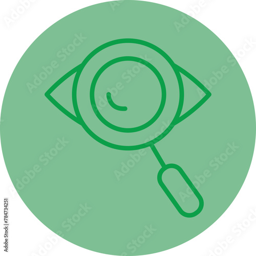 Private Detective Green Line Circle Icon