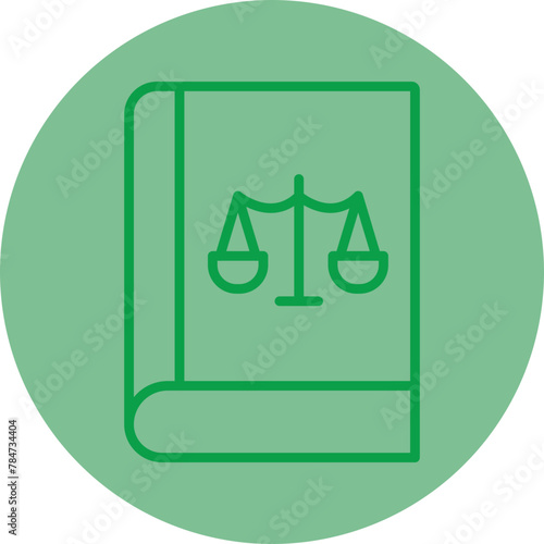 Book Green Line Circle Icon