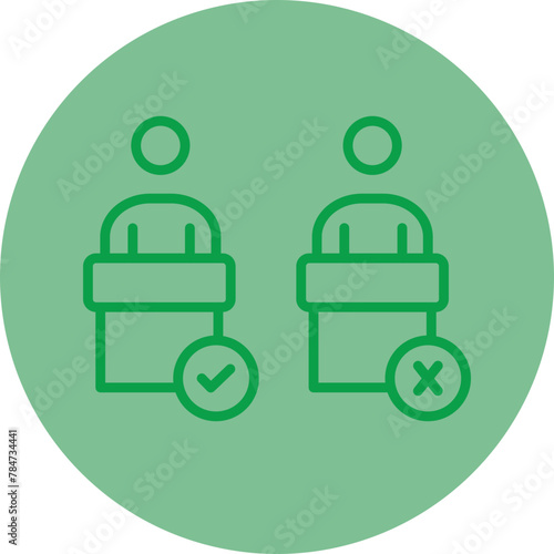 Debate Green Line Circle Icon