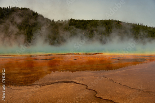Grand Prismatic spring in Yellowstone national park.
