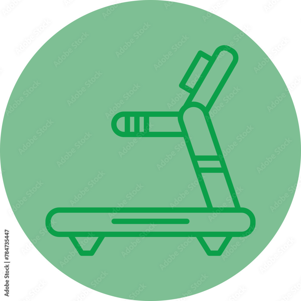 Treadmill Machine Green Line Circle Icon Treadmill Machine Green Line Circle Icon
