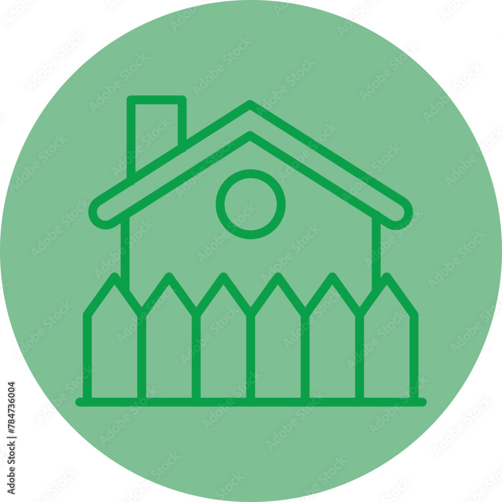Fence Green Line Circle icon Fence Green Line Circle icon