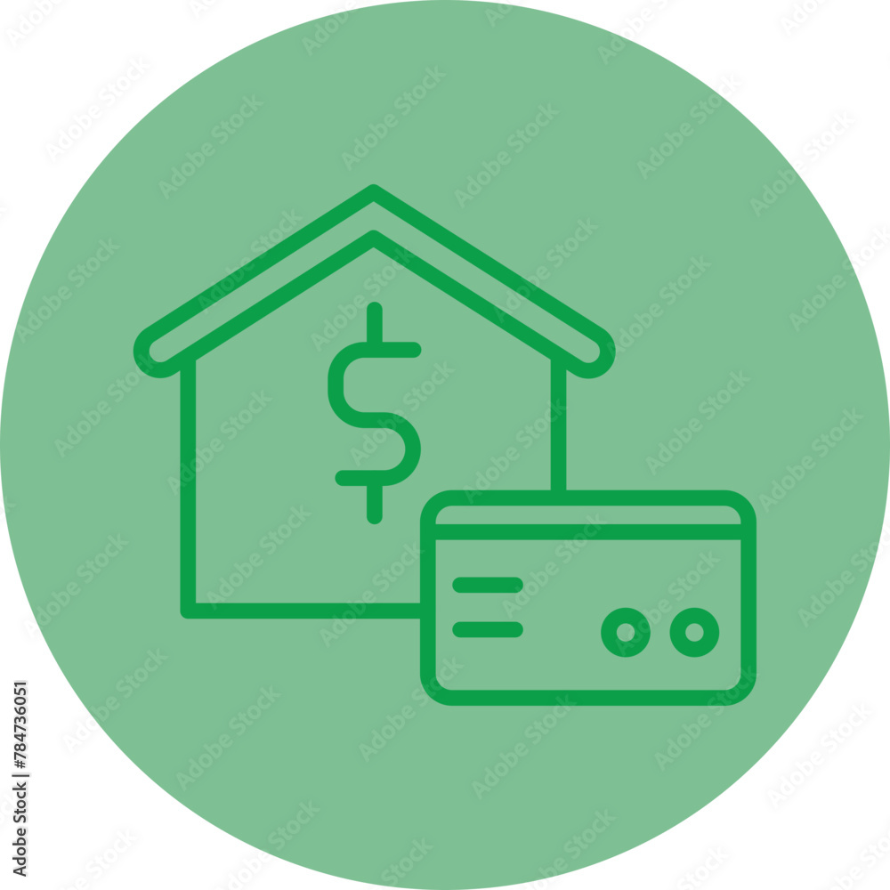 Atm Card Green Line Circle icon Atm Card Green Line Circle icon
